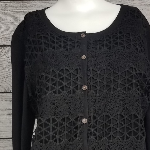 Vince Camuto L Button up Cardigan sweater Crochet - Picture 3 of 8